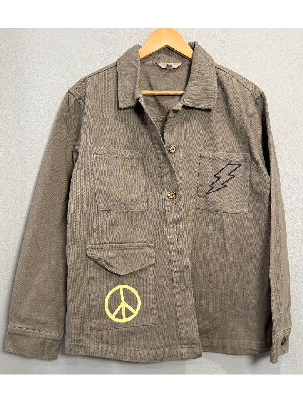 Ascot & Hart Green Utility Button Up Jacket - Women's Medium NWT